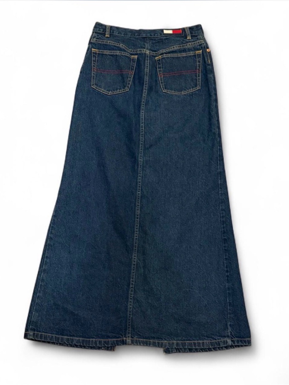 Tommy Hilfiger Y2K Denim Maxi Skirt Size 4 Small 27 Waist - Picture 2 of 6